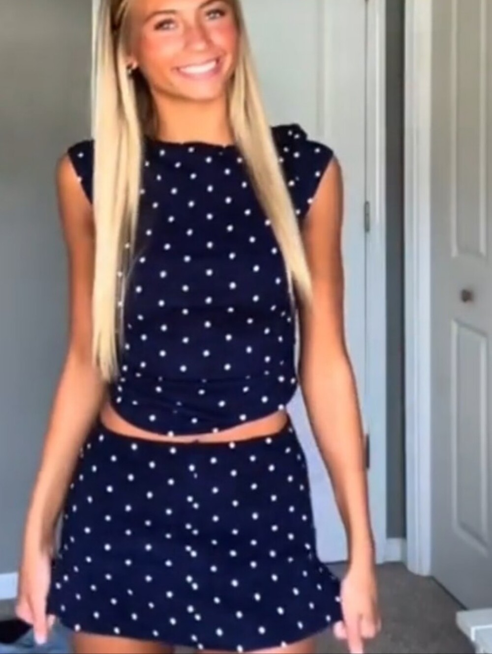 Cider Navy and White Polka Dot Short PJ Set Size S New